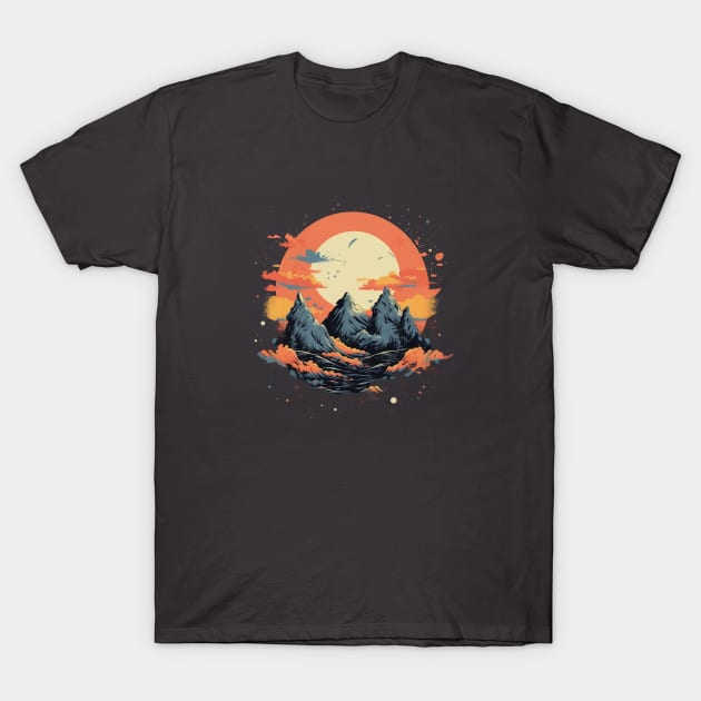 Mountain Sunset Graphic T-Shirt by KalebLechowsk